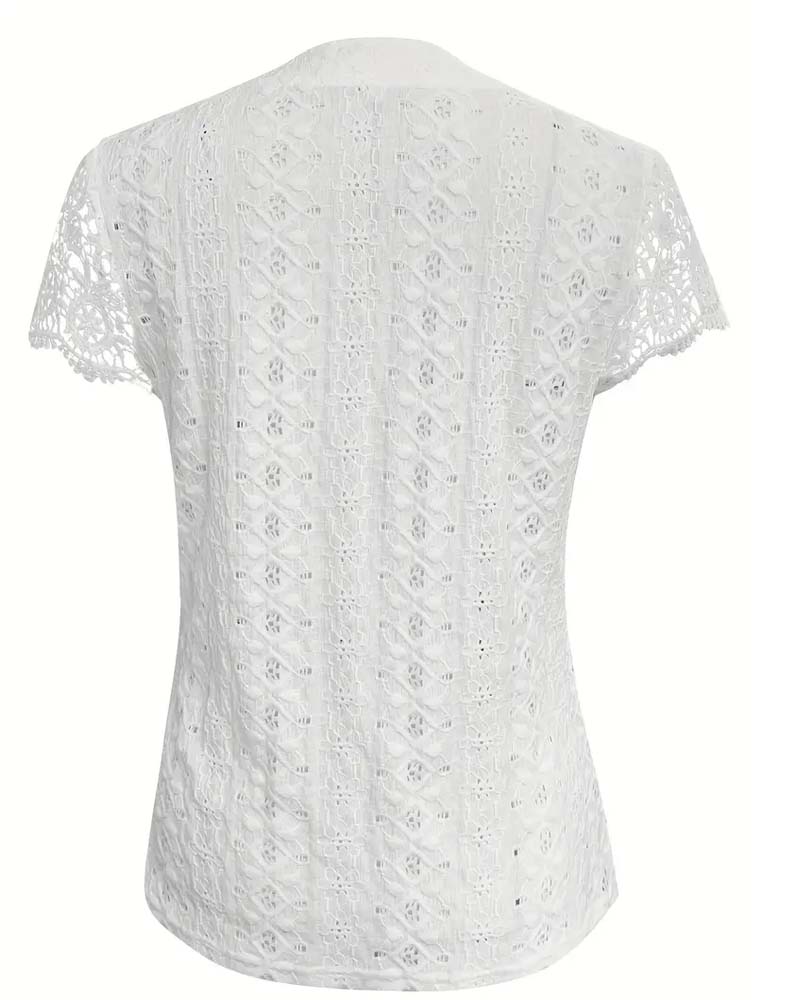 Blouse Unie Creuse Manches Courtes