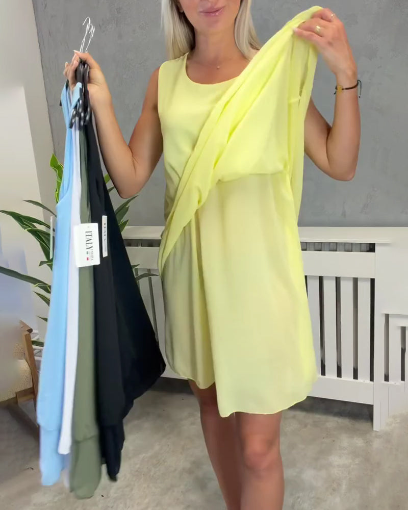 Robe Sans Manches Unie Décontractée