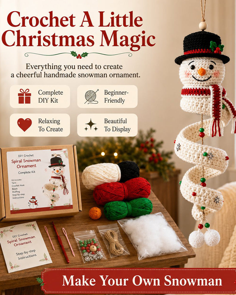 ☃️ Kit DIY Bonhomme De Neige En Spirale Au Crochet