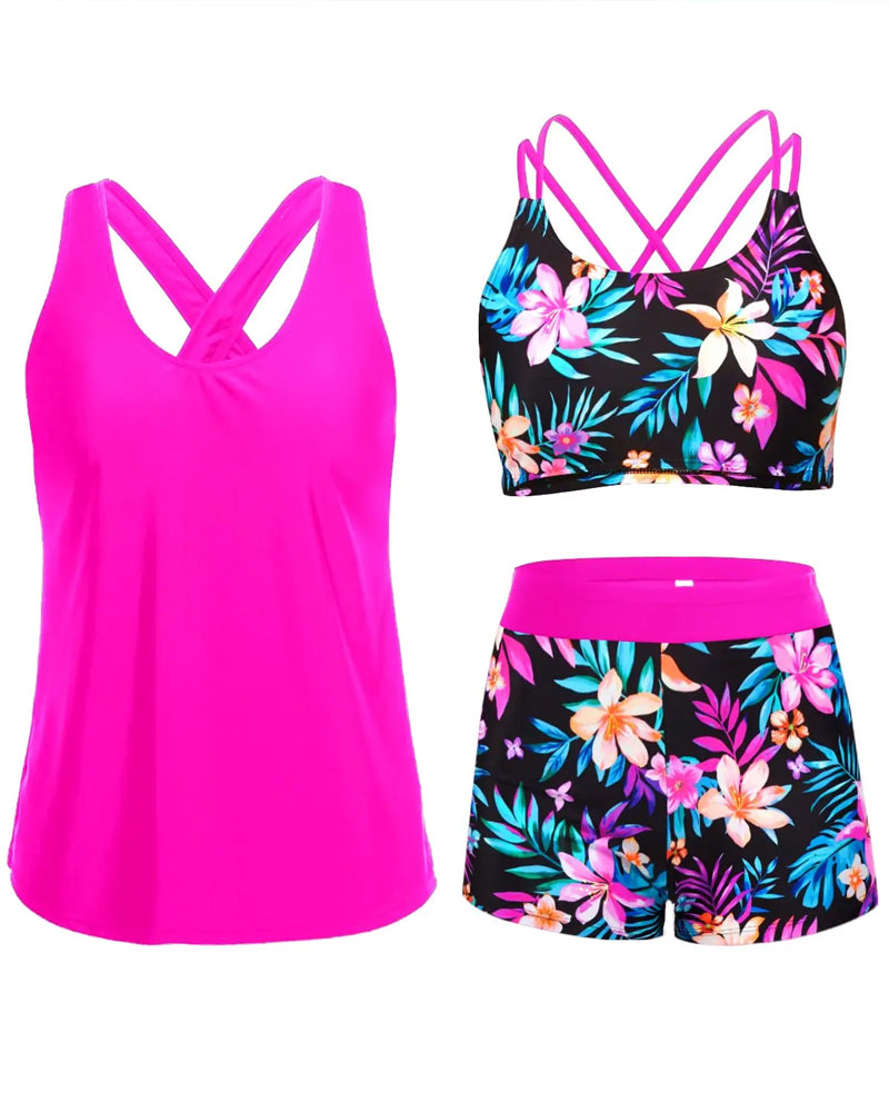 Tankini Vacances Imprimé Sans Manches