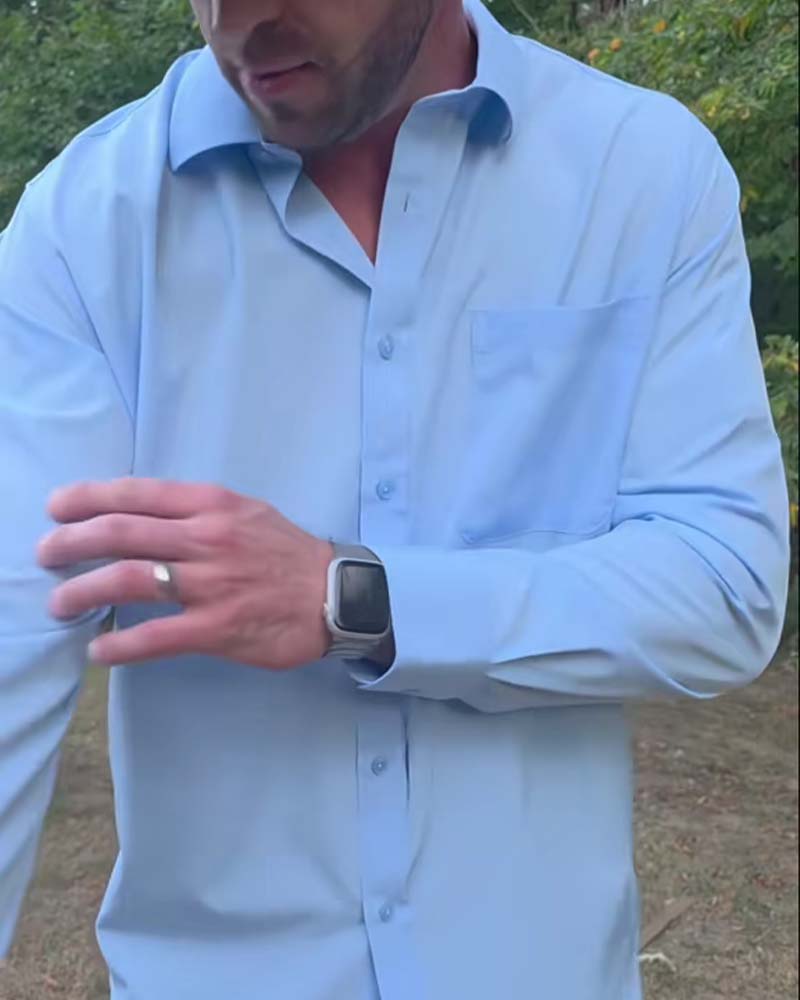Chemise Unie Décontractée Imperméable Stretch