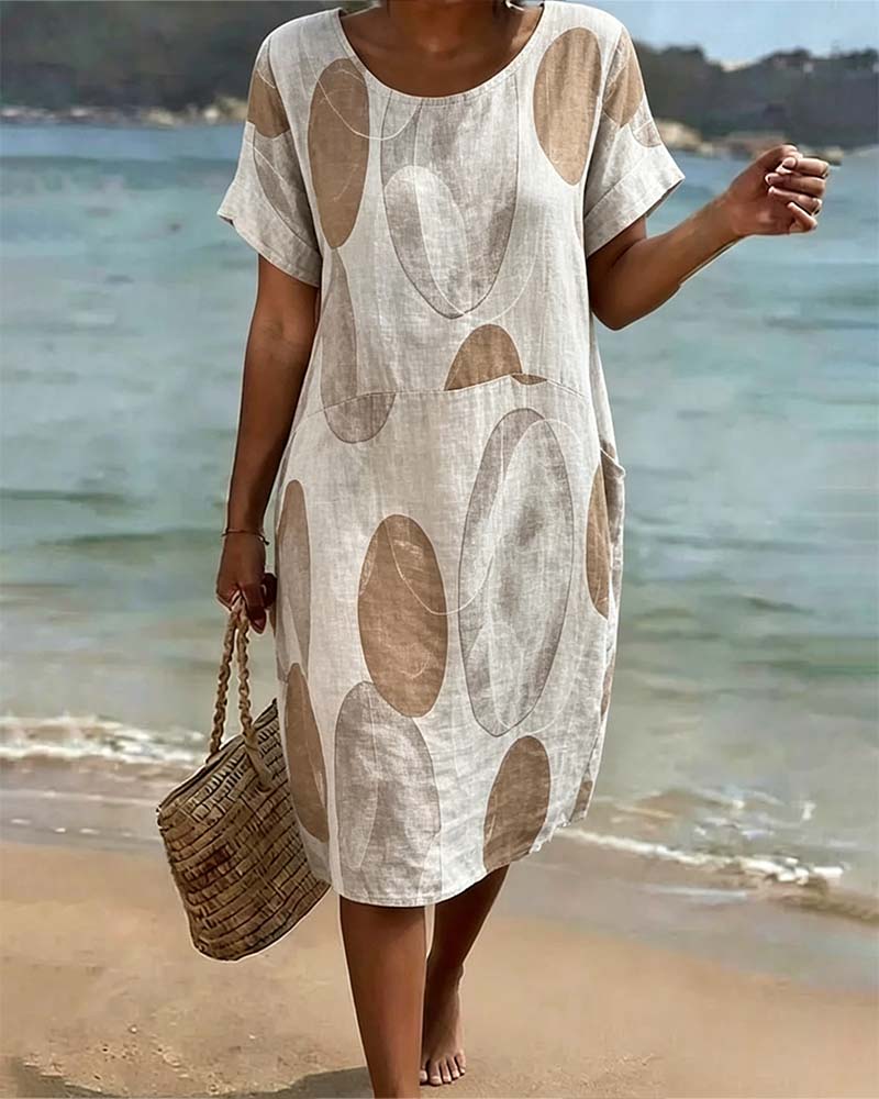 Robe Polka Dot Ample Droite