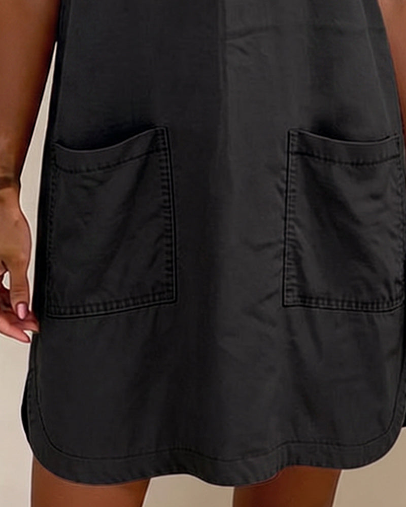 Robe Attacher Col En V Poche Fourreau
