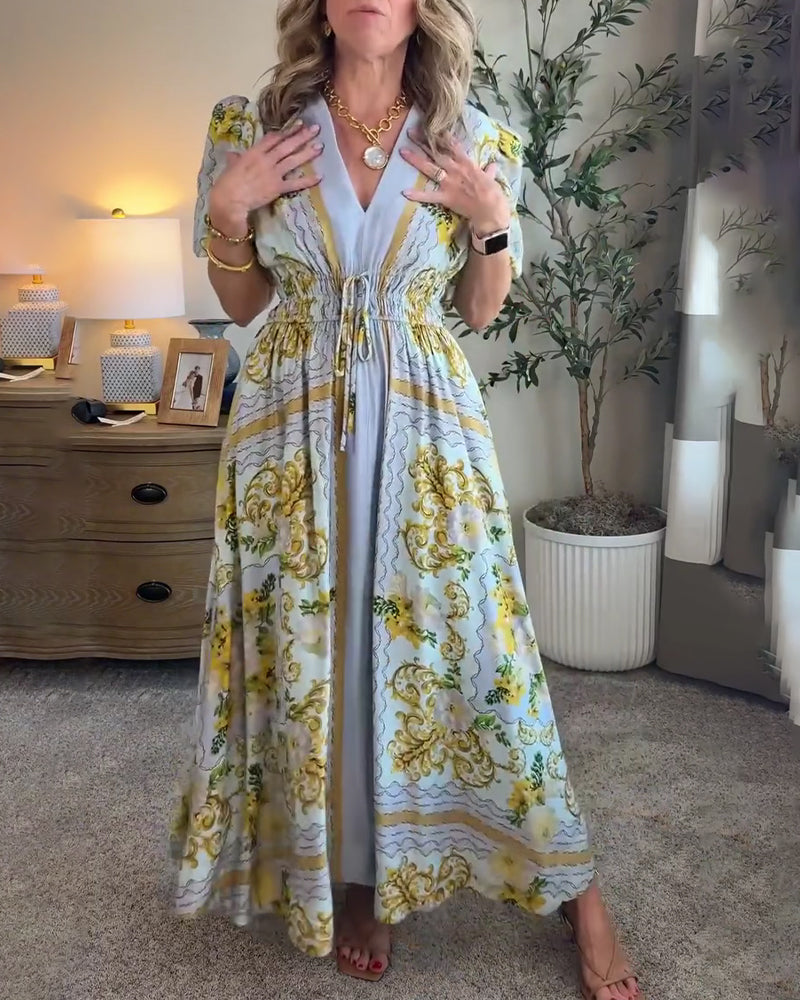 Robe Imprimé Floral Col V Ligne A