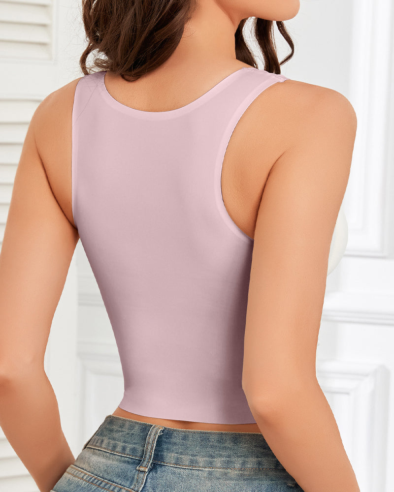 Débardeur Mesh-Splicing Soutien-Gorge Intégré