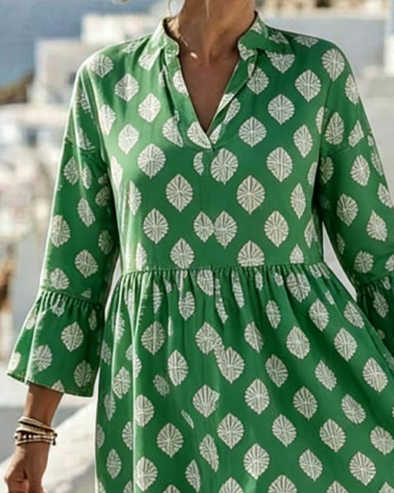 Robe Col V Imprimé