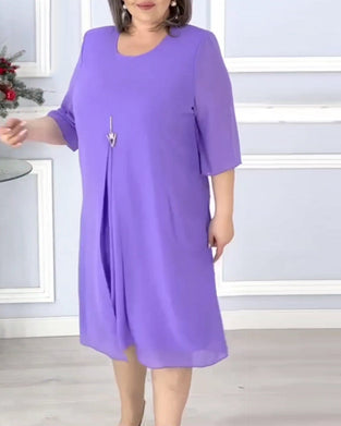 Robe ample de couleur unie pour femme