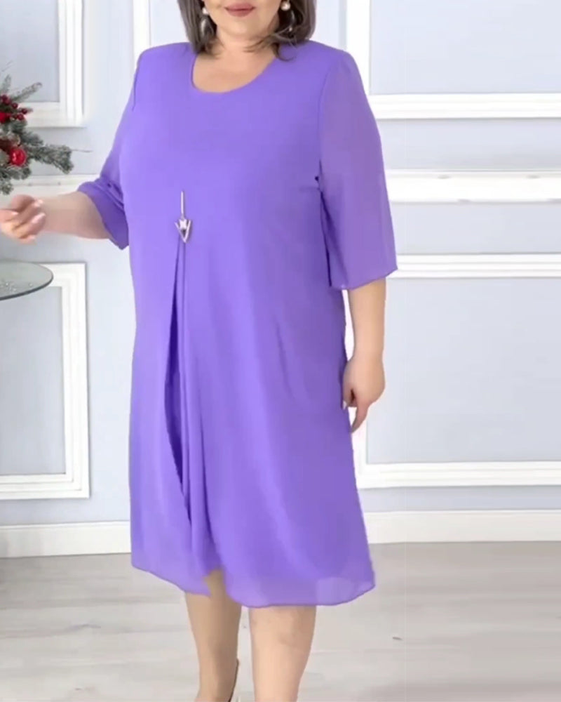 Robe ample de couleur unie pour femme