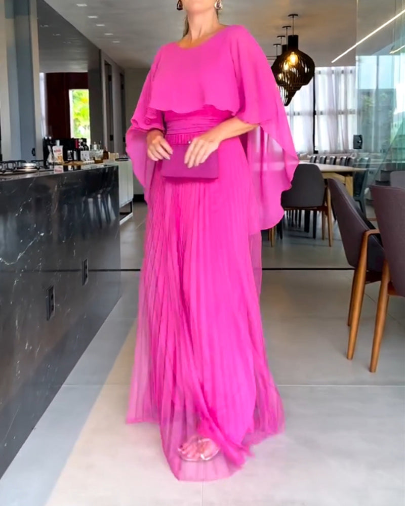 Robe longue à col rond et ligne A