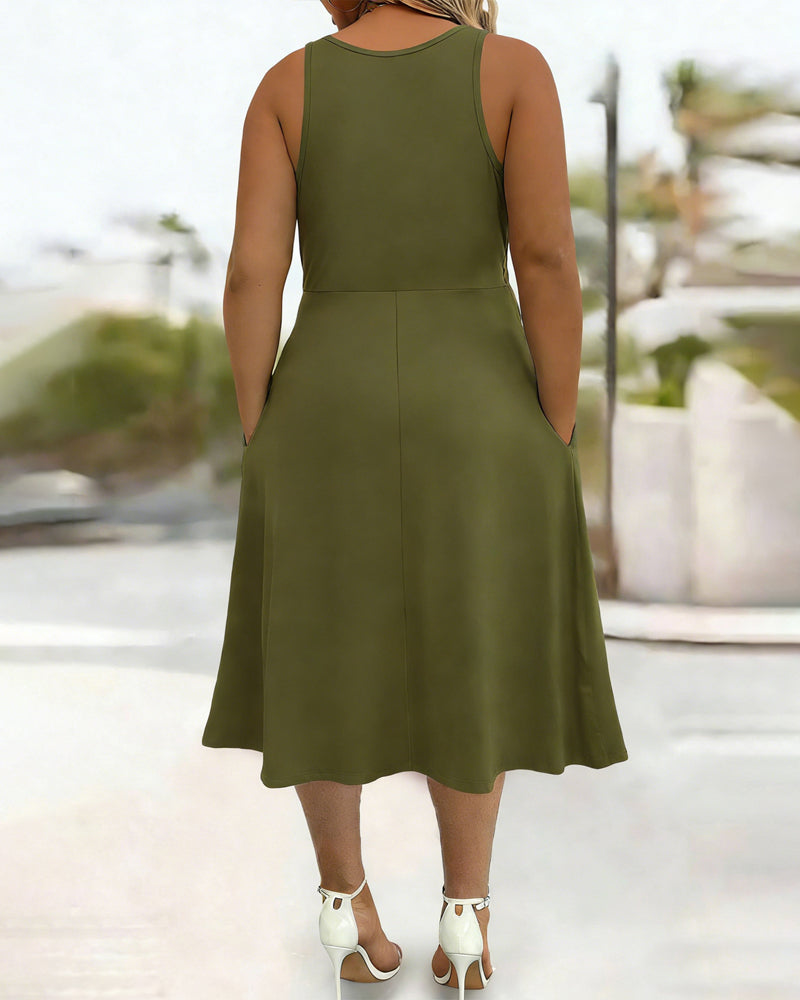 Robe Unie Poche Twist Débardeur
