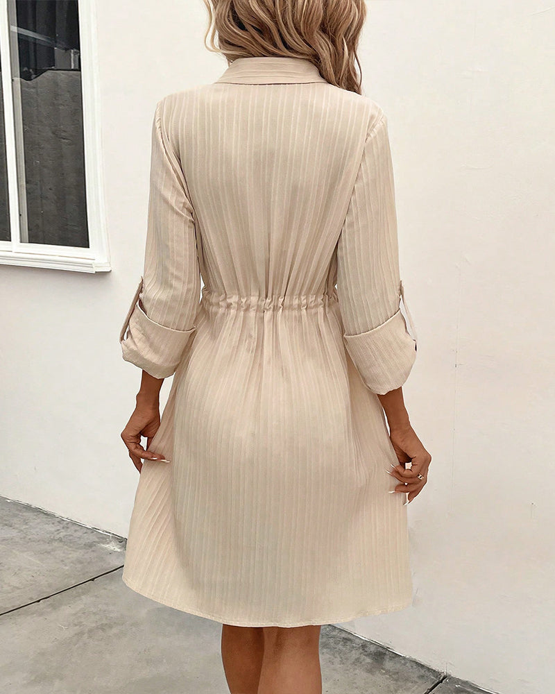 Robe chemise de couleur unie