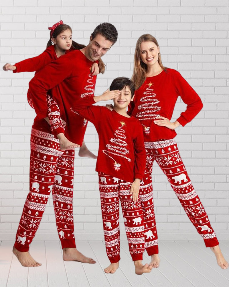 Pyjama familial de Noël à imprimé sapin de Noël