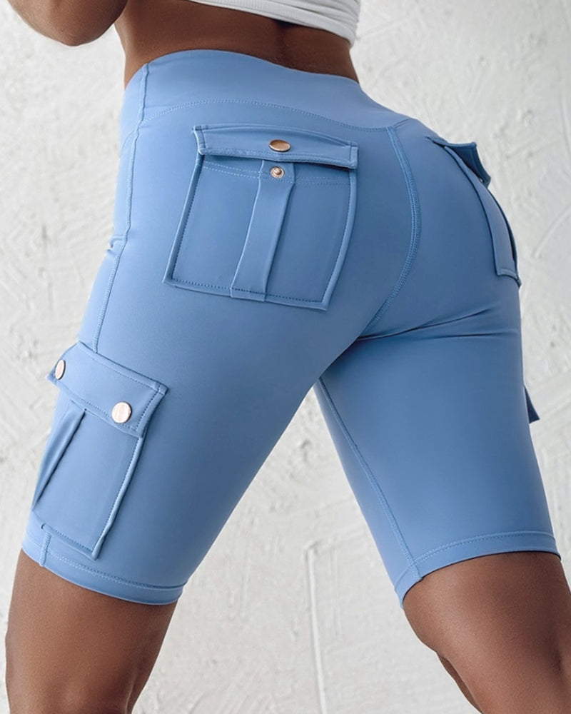 Short taille haute avec poches