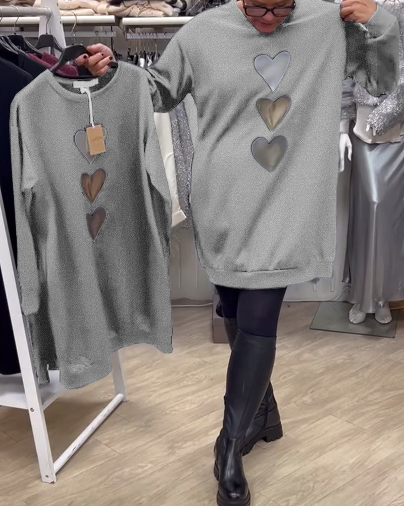 Robe Shift Cœur Motif Casual