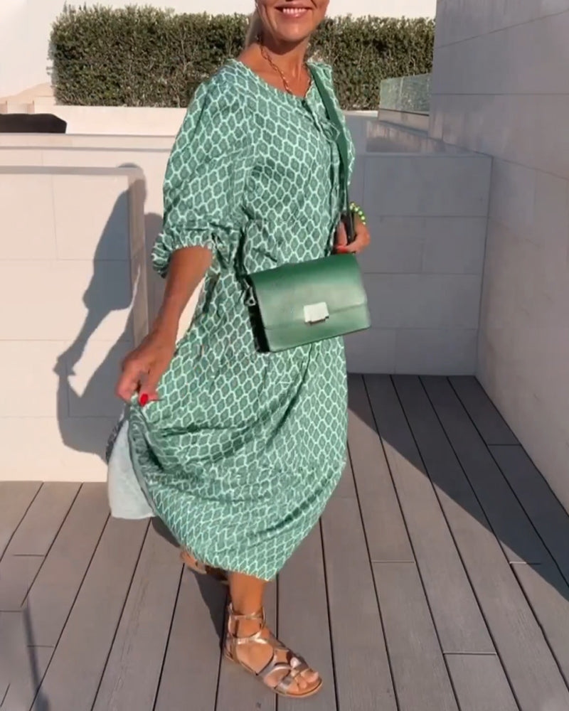 Robe imprimée mode col rond