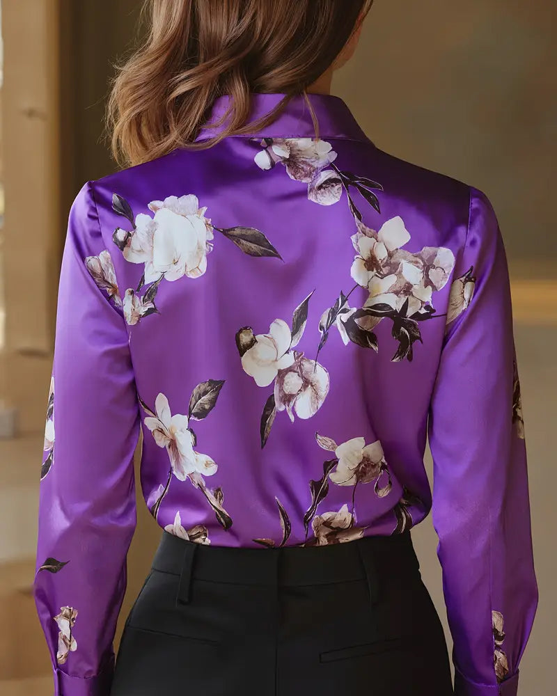 Chemise Style Rétro Imprimé Floral