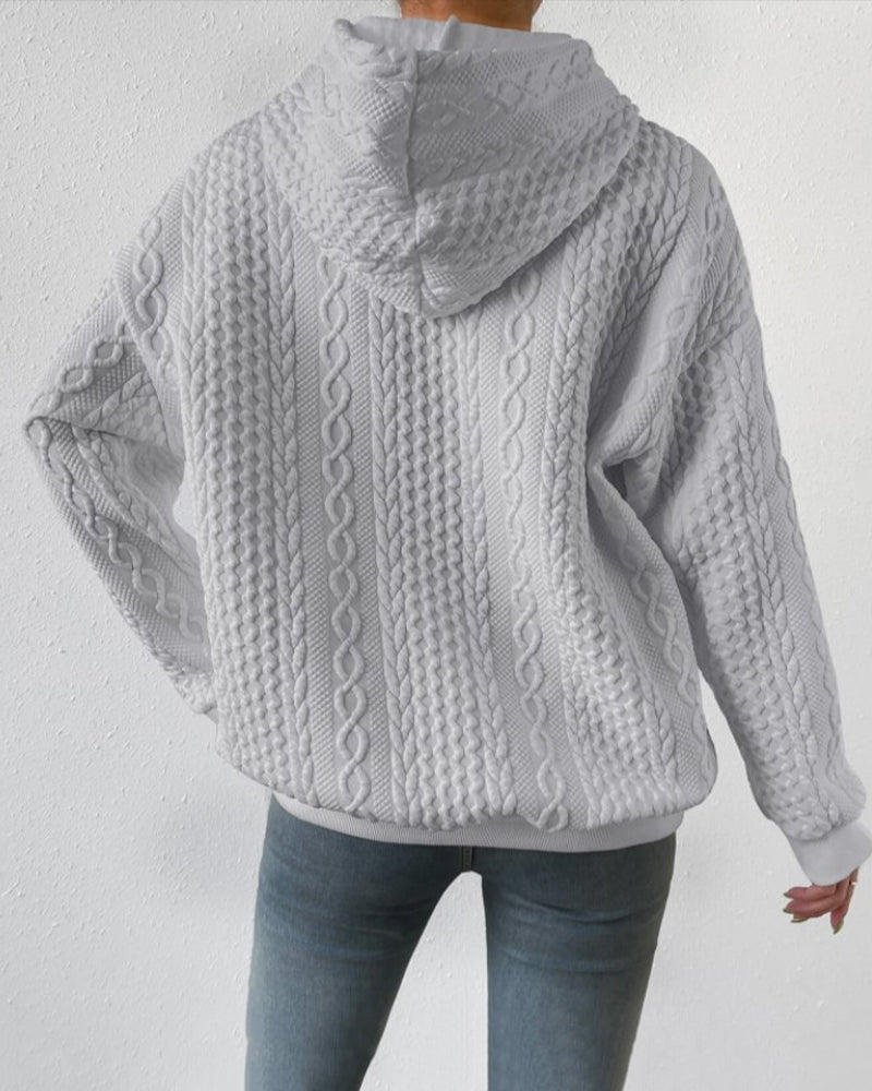 Sweat à capuche décontracté de couleur unie