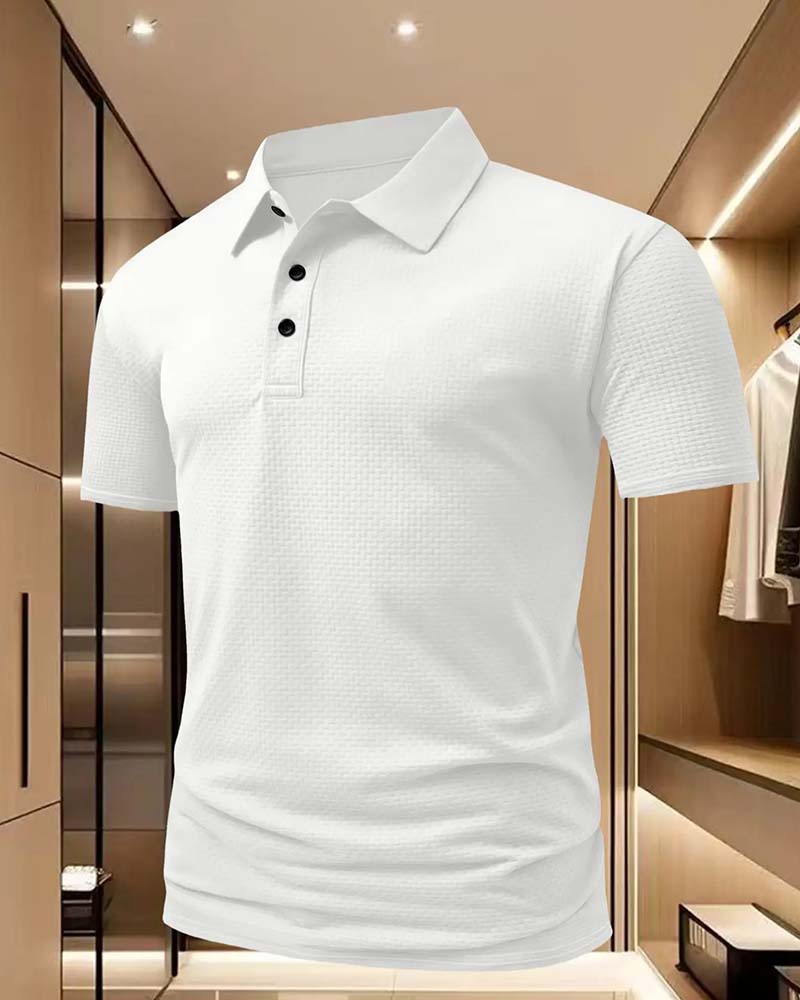 T-Shirts Revers Patte De Boutonnage Bouton