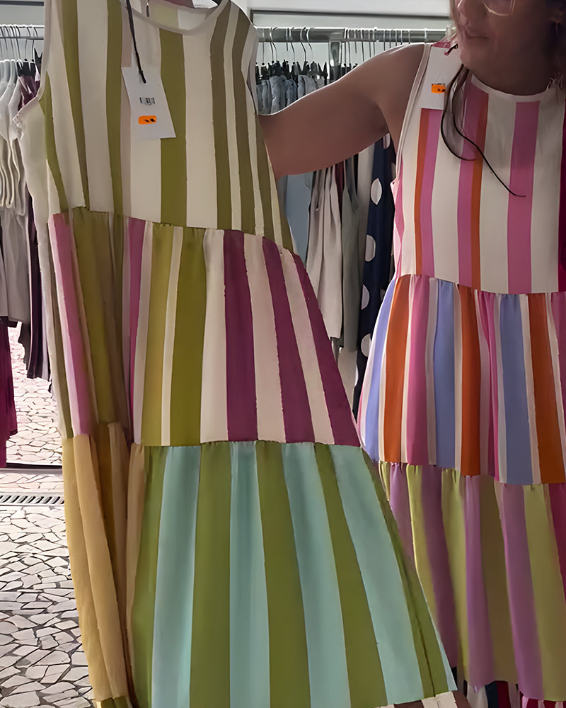 Robe Sans Manches Col Rond