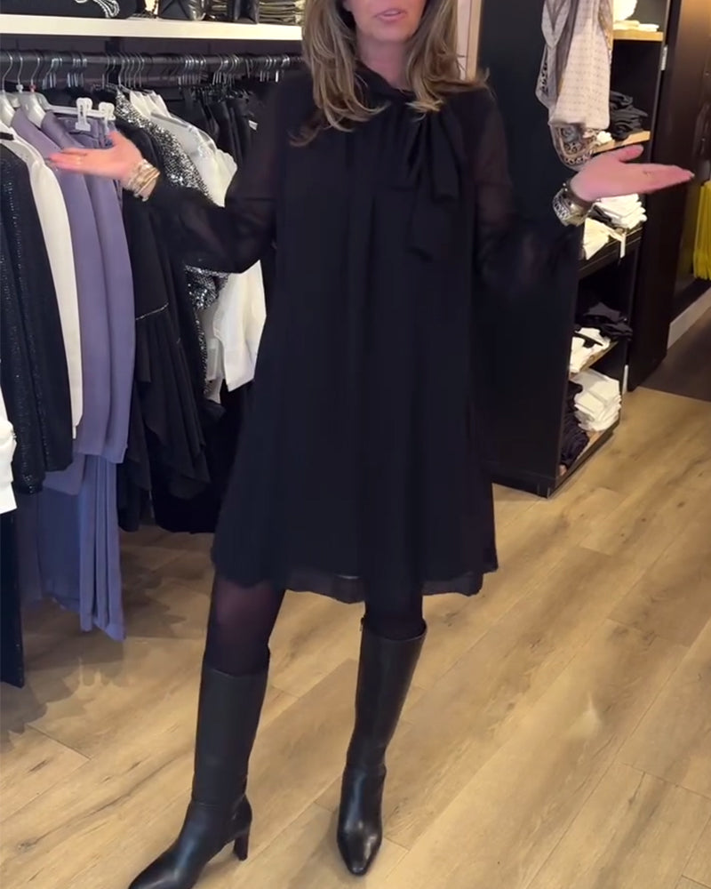 Robe à manches longues à la mode de couleur unie