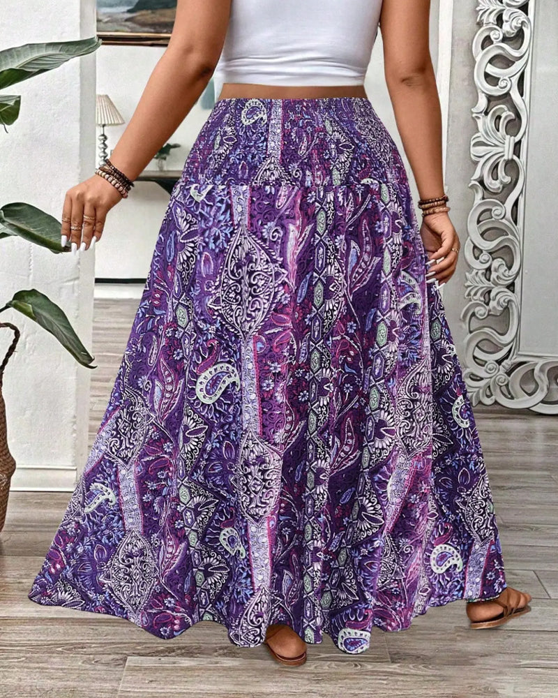 Jupe Décontractée Taille Haute Imprimée