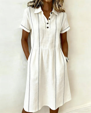 Robe Vertical Rayé Col