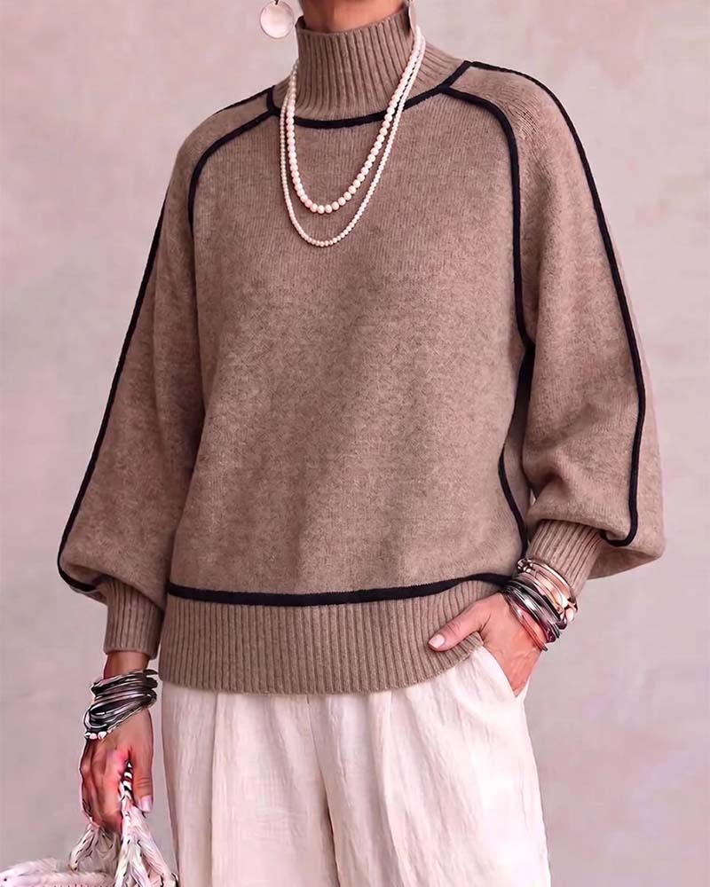 Pull Col Haut Ligne Manche Lanterne