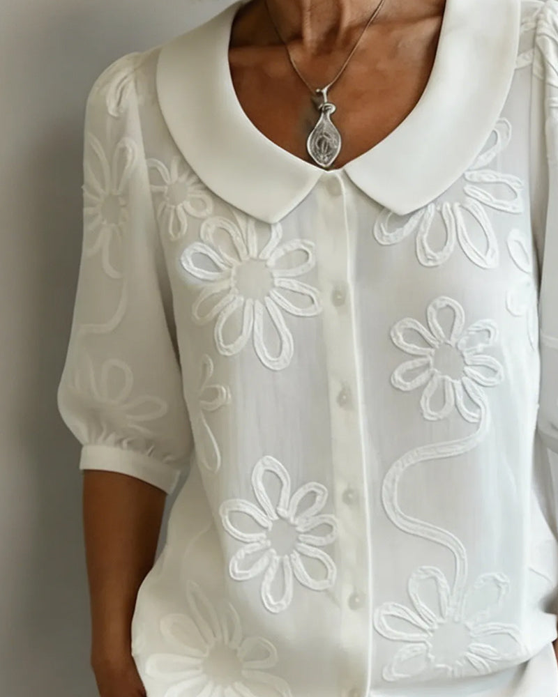 Bluse Blumenprint Kurzarm