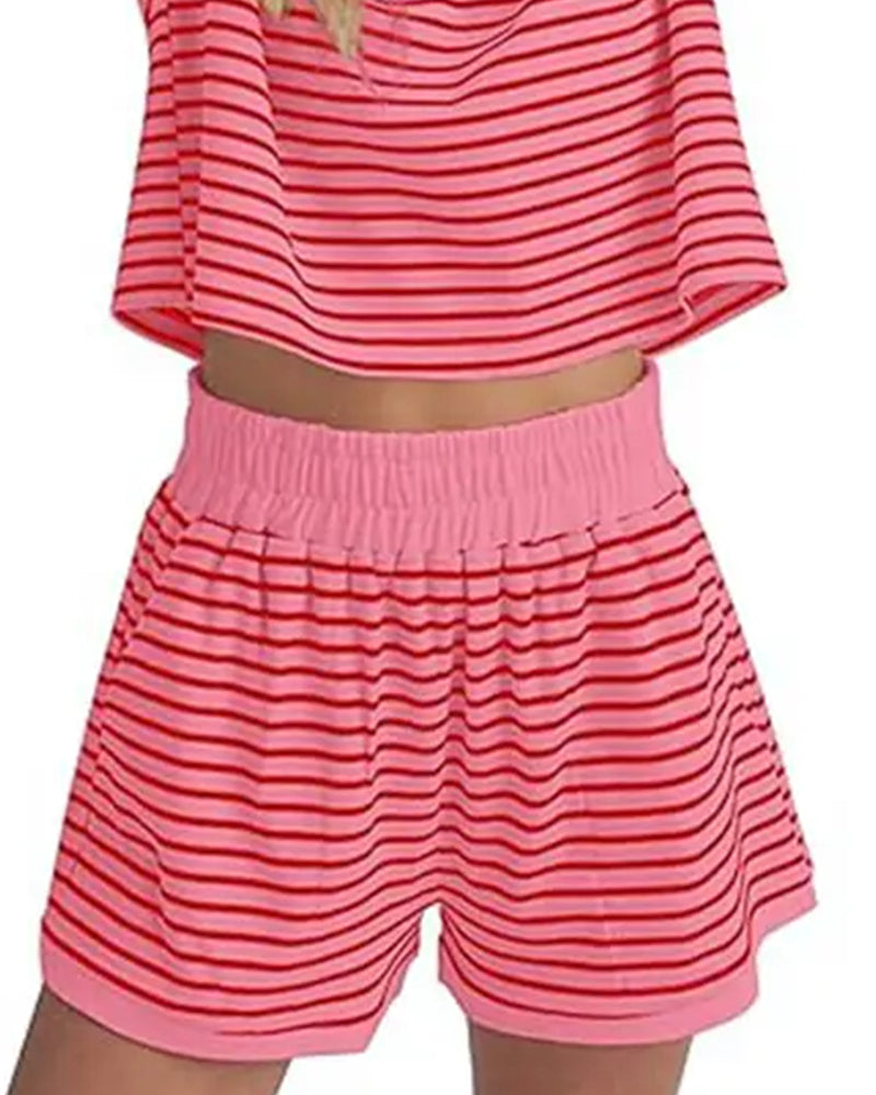 Set Short Manches Courtes Rayé