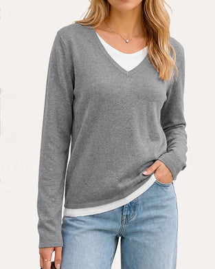 Pull Décontracté Faux Deux Pièces
