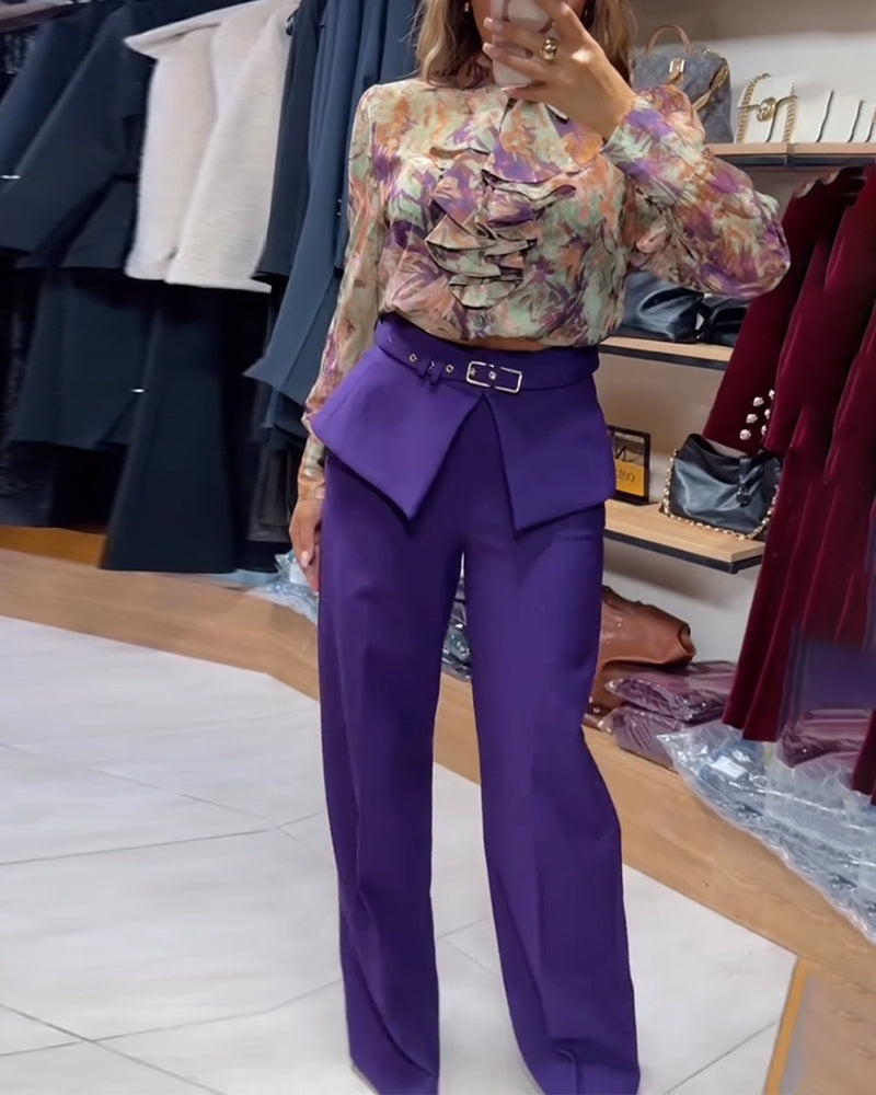 Pantalon Élégant Droit Costume