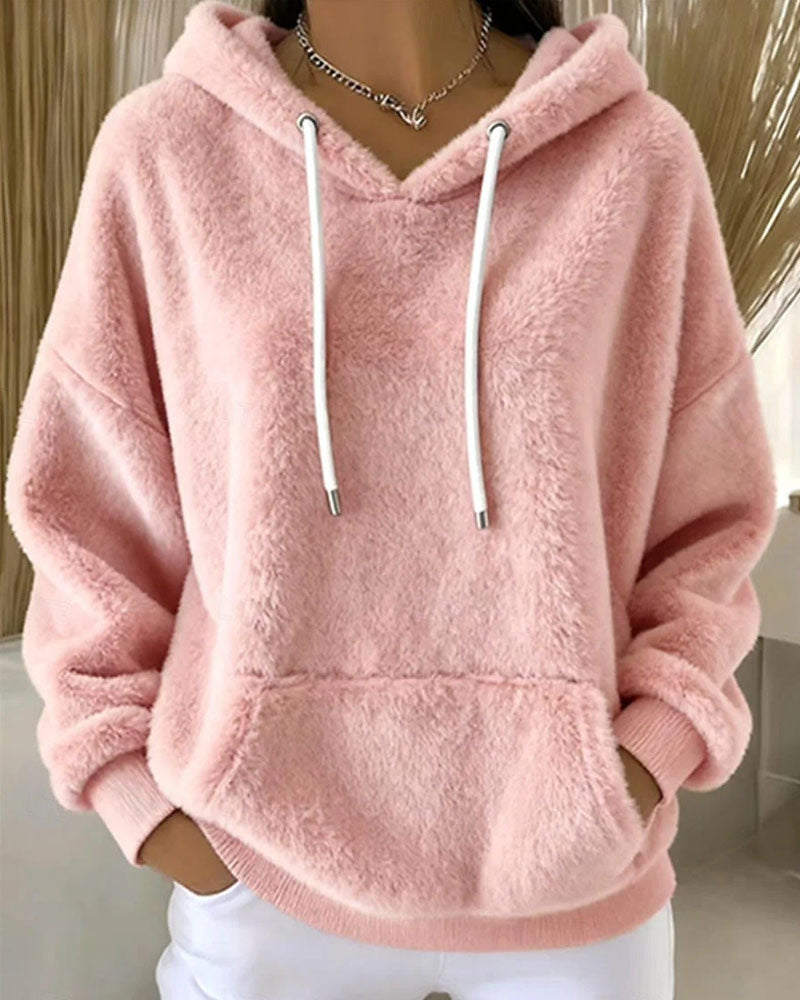 Hoodie Peluche Capuche Décontracté