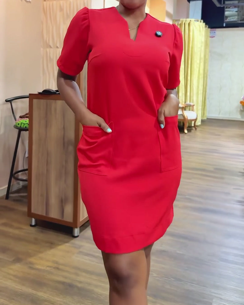 Robe Uni Col V Poche
