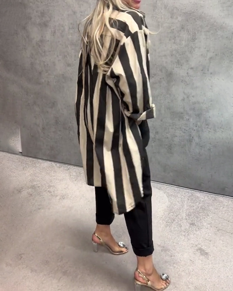 Chemise Manches Longues Ample Rayée
