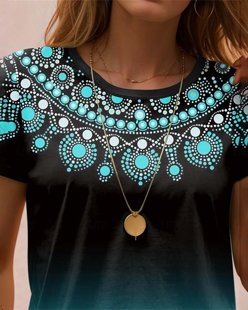 Blouse à imprimé dégradé et style décontracté