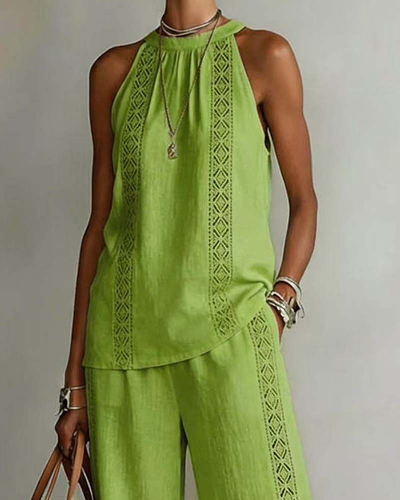 Ensemble Deux Pièces Évidé Halter