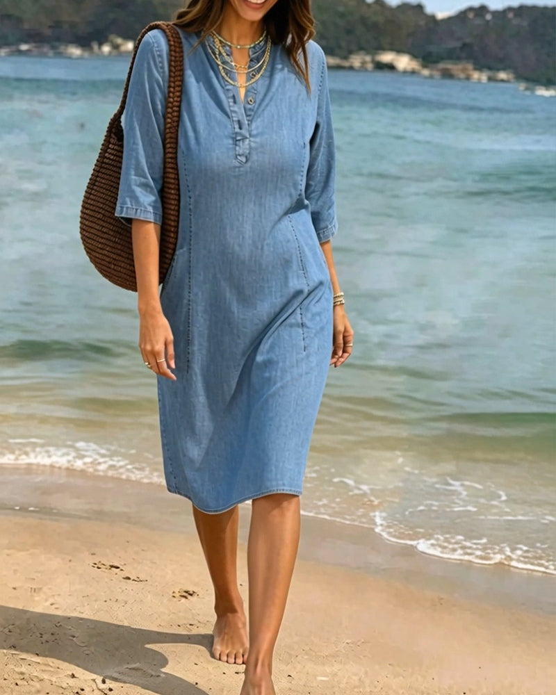 Robe Lâche Droite Denim