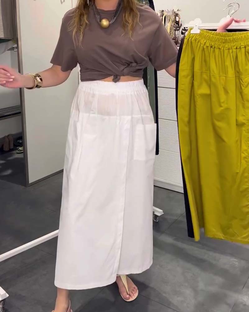 Pantalon Décontracté Style Tablier Cheville