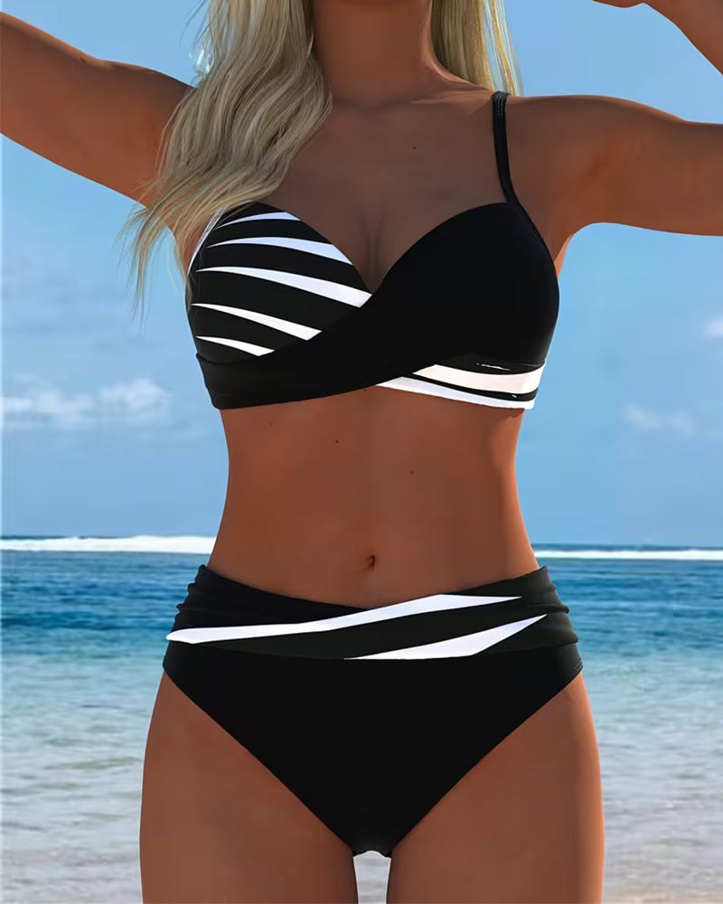 Bikini Camisole Bloc De Couleur Croix