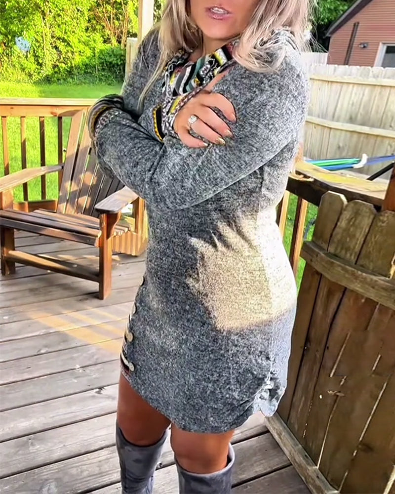 Robe à imprimé boutons rétro