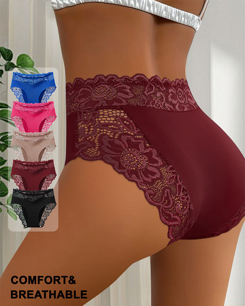 Culotte Sexy Dentelle Taille Moyenne-4