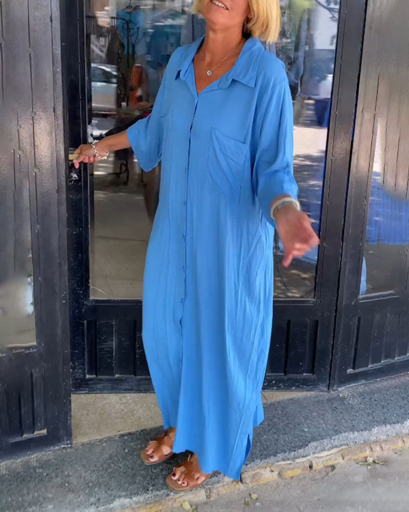 Robe avec fentes et revers