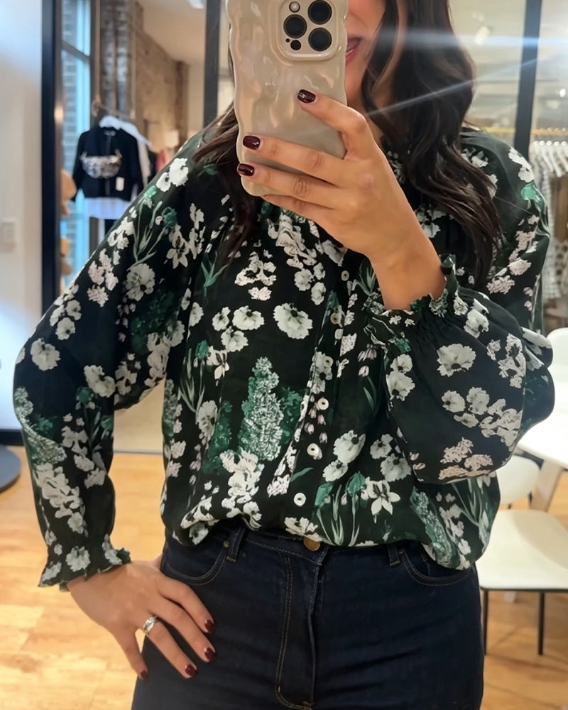 Blouse Décontractée Manches Longues Imprimée