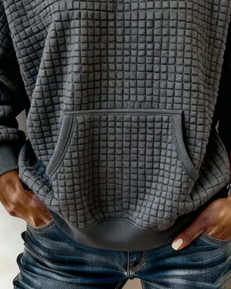 Sweat Décontracté À Manches Longues Et Poche