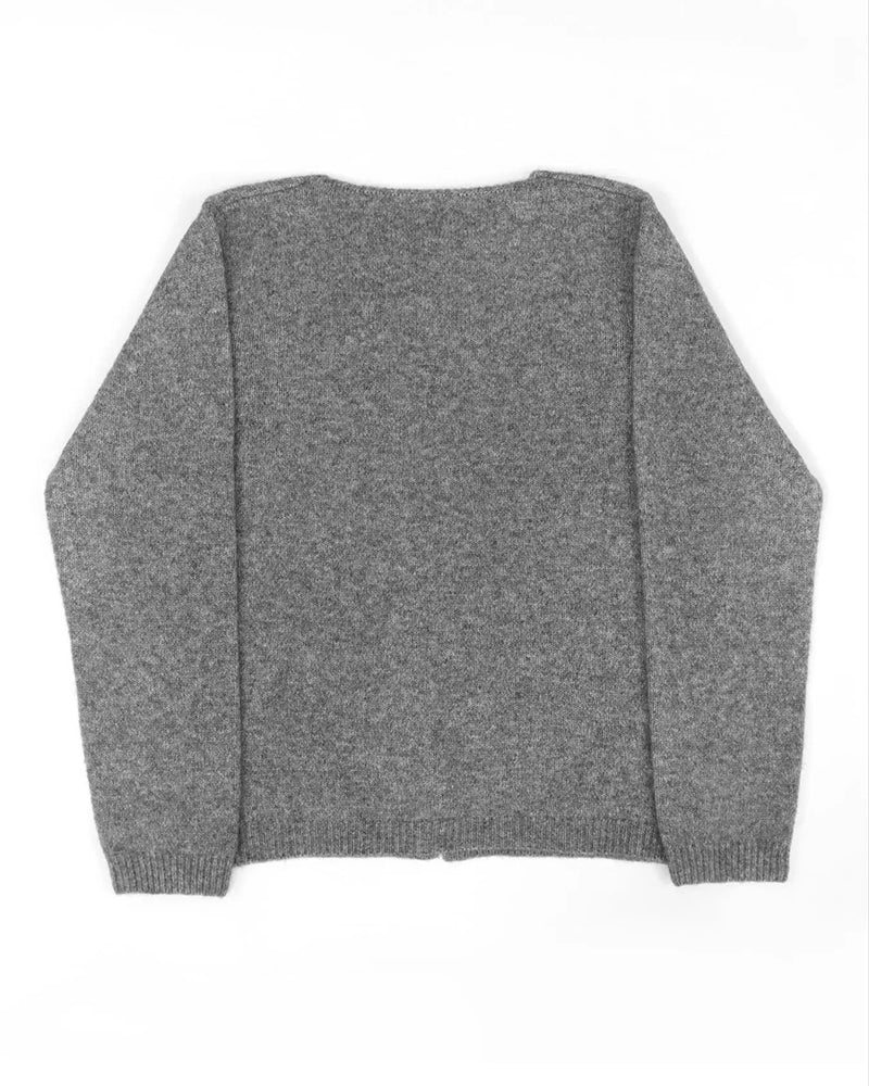 Pull Bouton Irrégulier Unie