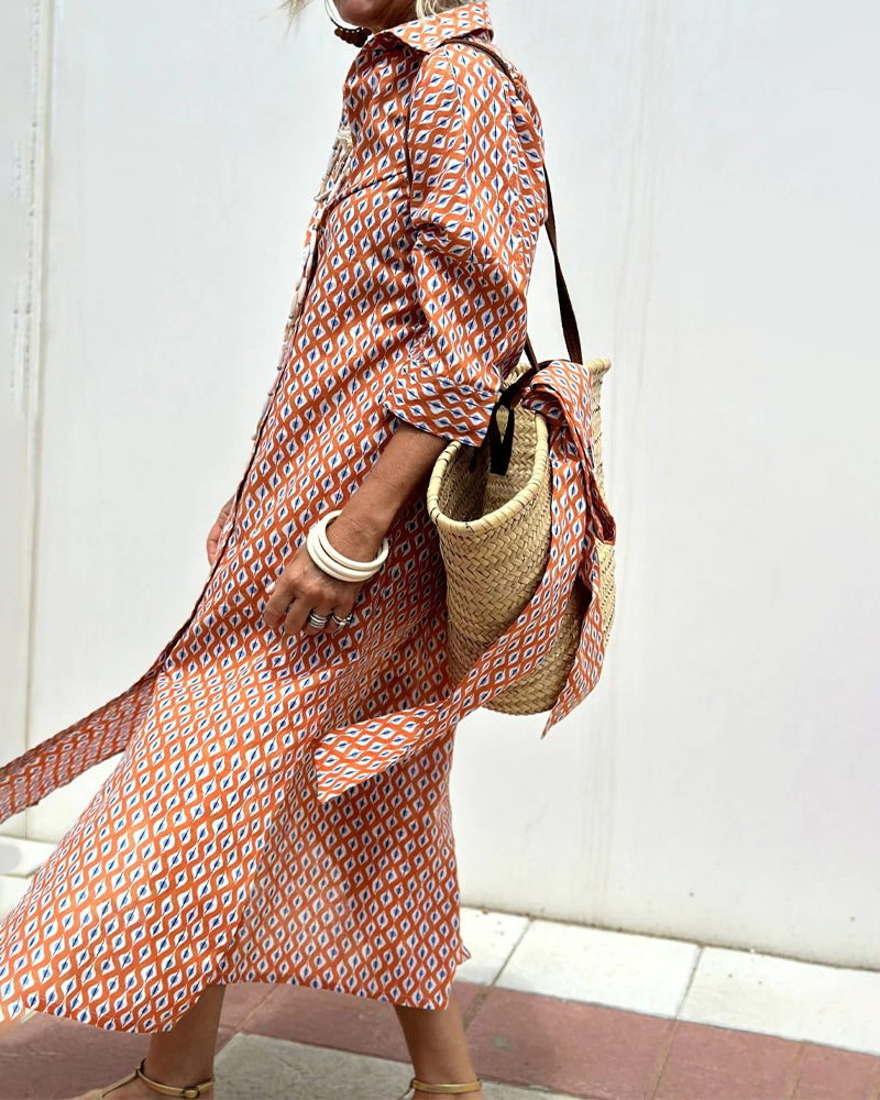 Robe À Fente Latérale Chemise