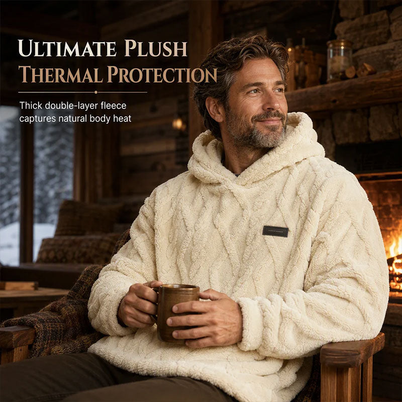 Homme Hiver Jacquard Motif Hoodie