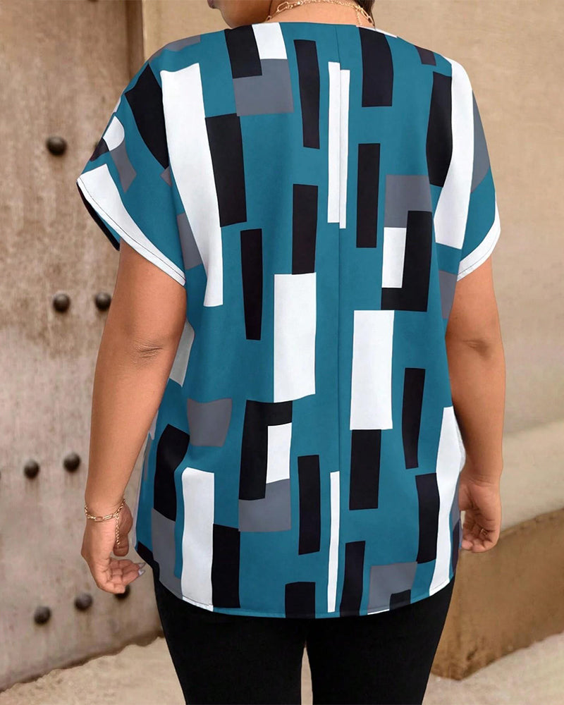 Blouse Imprimé Col En V Lâche