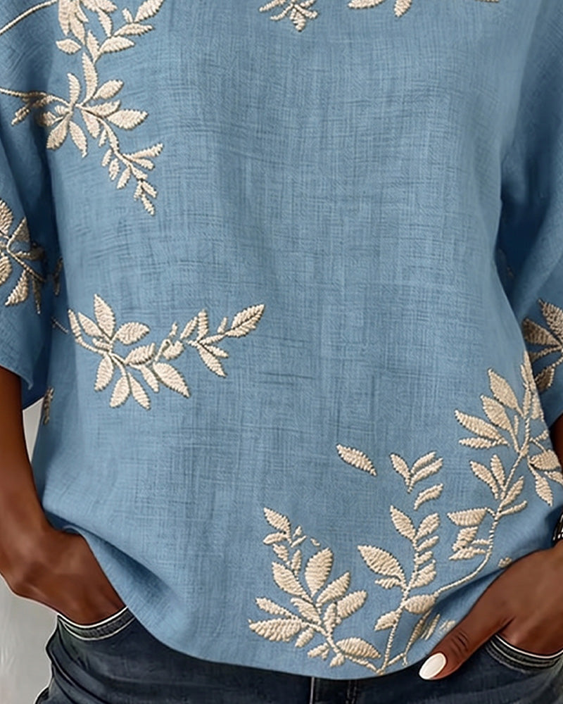 Blouse Col Rond Manches Chauve Souris Rayée