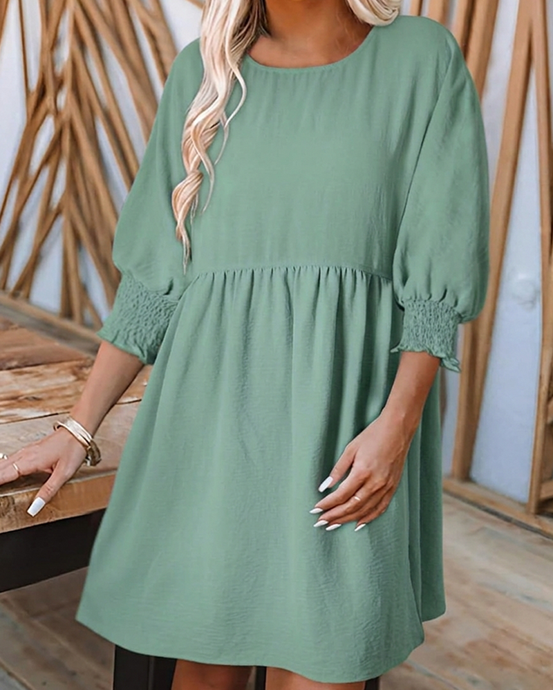 Robe Femme Unie Cintrée À La Taille